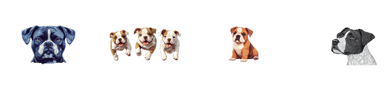 Bulldogs cute puppies dog animal illustration, cut out transparent png