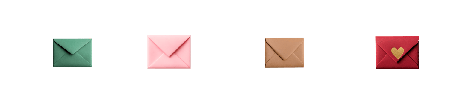 Pastel Envelope Stationery Set with a Heart, Cut Out Transparent png