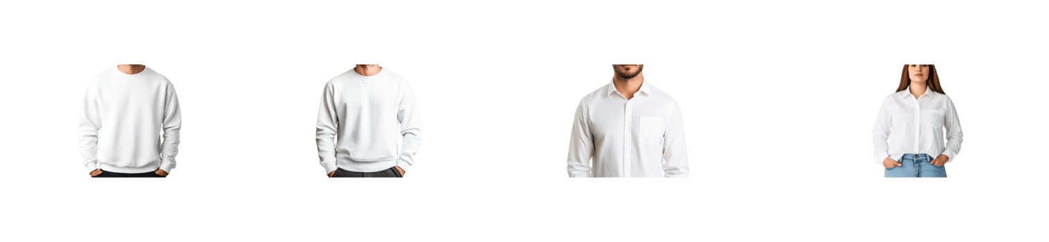 White garments showcase fashion design potential, cut out transparent png