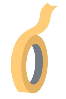 Masking tape roll, hand drawn flat illustration vector