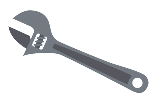 Adjustable wrench for construction, plumbing, and repair. Flat isolated illustration vector