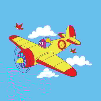 Cartoon Airplane Illustration for Childrens Book vector