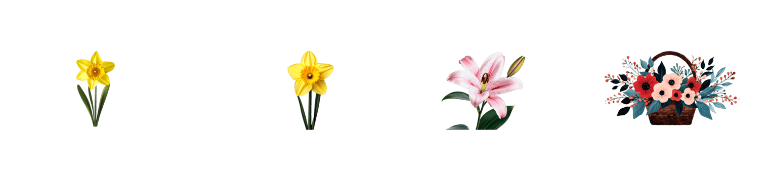 Assortment of Spring Flowers Illustration, cut out transparent png