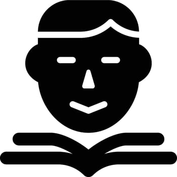 Learning, Reading, Student Glyph Solid Icon vector