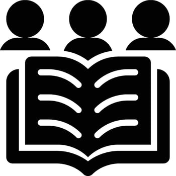 Group Discussion, Learning Group, Study Group Glyph Solid Icon vector