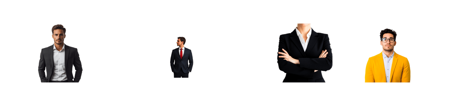 Businessmen, businesswoman portrait, successful people, suits, cut out transparent png