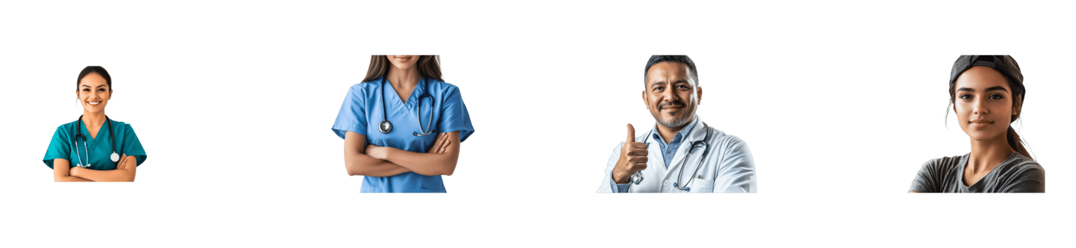 Diverse healthcare professionals, medical staff portraits , cut out transparent png