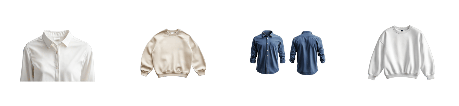 Stylish casual wear collection featuring various tops in neutral tones png