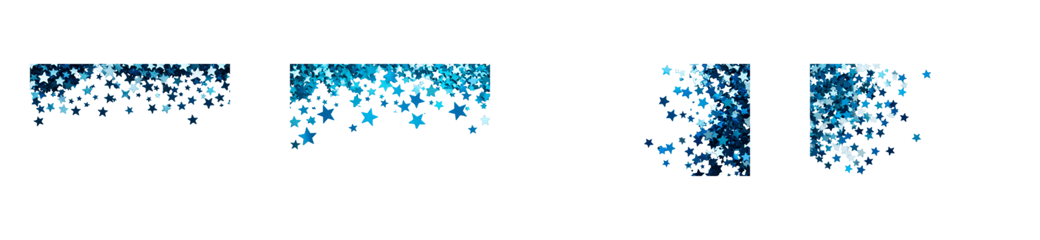 Sparkling blue star glitter with transparent background for crafts png