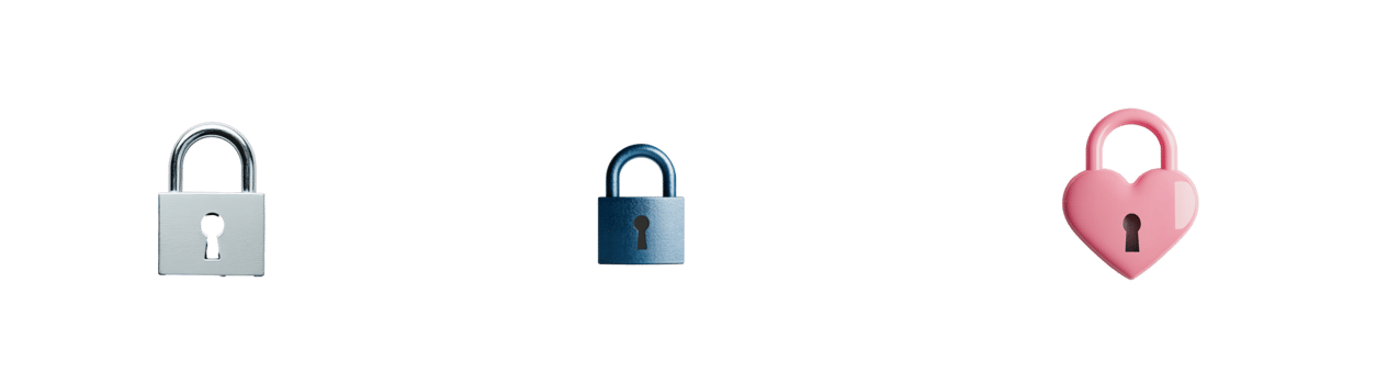 Various padlocks on transparent background for design purposes png