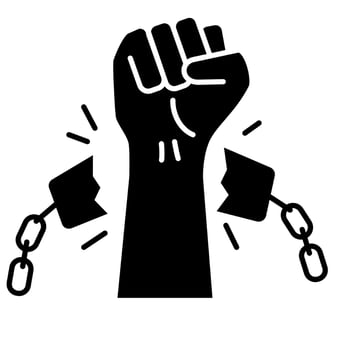 Emancipation freedom solid style vector