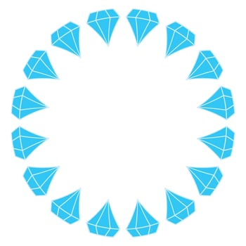 Round frame of diamonds. illustration. vector