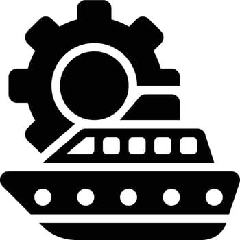 Marine Engineering, Naval Engineering, Ship Building Glyph Solid Icon vector