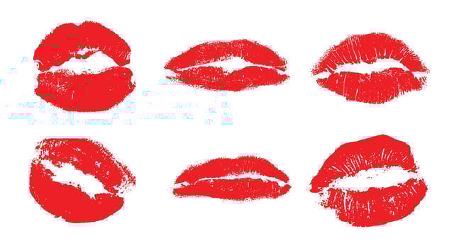 Red Lips Texture Set Collection vector