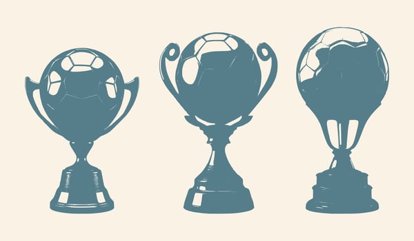 Bold football trophy silhouette ideal for sports and competition graphics vector