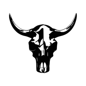 Dark goat skull silhouette perfect for gothic design themes vector