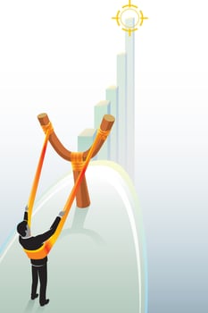 Sling Shot Aim Concept vector
