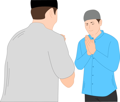 Asking for forgiveness during Eid illustration png