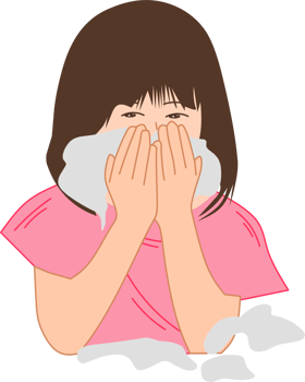 Girl with flu illustration design png