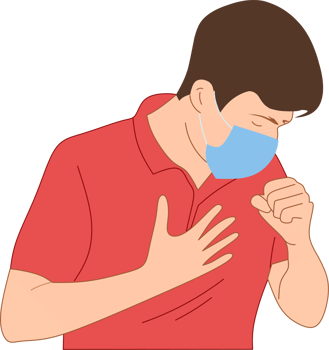 Girl has a cough illustration png