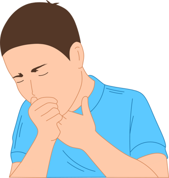 Boy has a cough illustration png