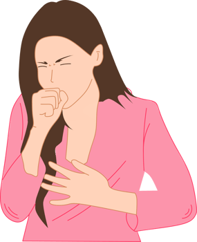 Girl has a cough illustration design png