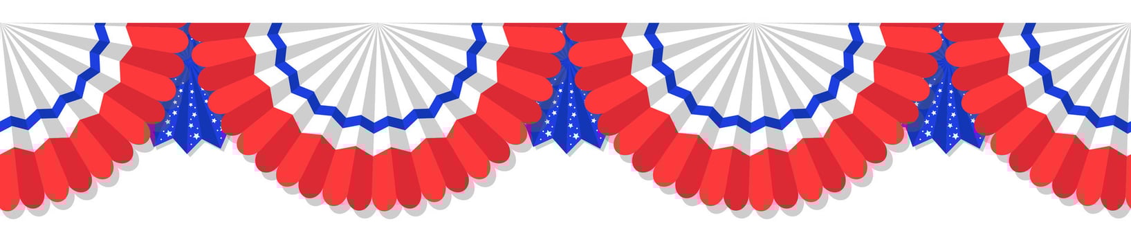 US Flag Buntings isolated on white background . Fourth of July template. July 4 USA. vector