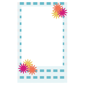 a square frame with flowers on it png