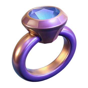 timeless urban A magical ring, set with a large gemstone with Transparent Background perfect clarity png