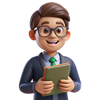 elegant vintage Nerd with glasses, holding book, with Transparent Background genuine png
