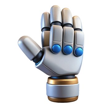 vibrant exemplary Robotic hand giving a thumbs up gesture with Transparent Background png