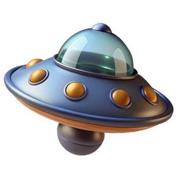 mesmerizing tropical Concept art style, ultra-detailed, isolated cutout, of a single, alien transportation device, displaying anti-gravity technology with Transparent Background gallery standard png