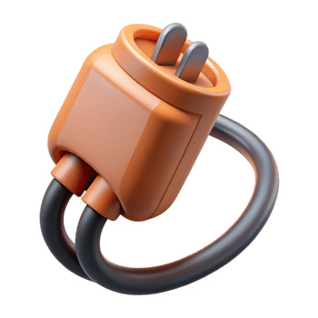 harmonious vibrant Isolated cutout, professional render of a single, hyper-realistic, ultra-detailed electric car charging cable, with Transparent Background fine detail png