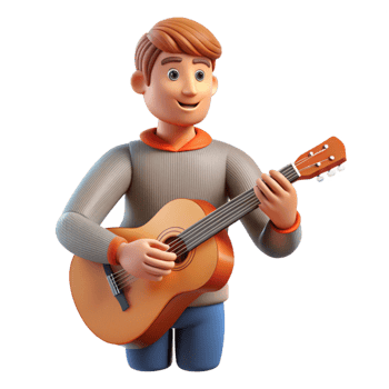 extraordinary romantic renaissance Musician with guitar, playing music, with Transparent Background impeccable png