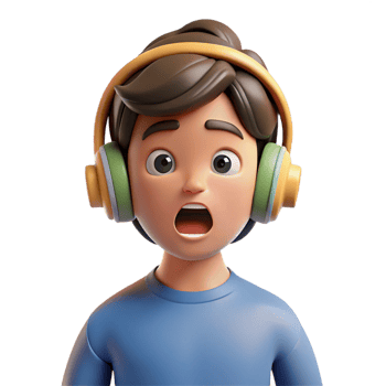 timeless coastal Confused teenage boy with headphones, with Transparent Background top-tier png