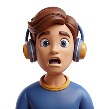impressive dreamy coastal Confused teenage boy with headphones, with Transparent Background gallery standard png