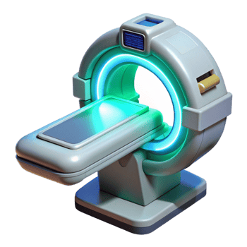 romantic impressive Advanced medical scanner, handheld, glowing display with Transparent Background refined png
