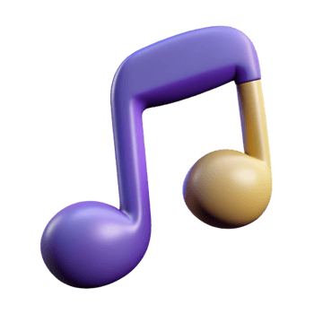 hypnotic harmonious impressionist Hyper-specific, professional render of an isolated cutout of a single, musical note with Transparent Background exclusive png