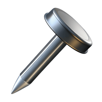 spectacular impressionist Professional render, isolated cutout, single nail, metal, hyper-specific with Transparent Background elite png