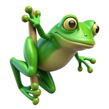 impressive classic Frog, tree frog, green, clinging, with Transparent Background precision png