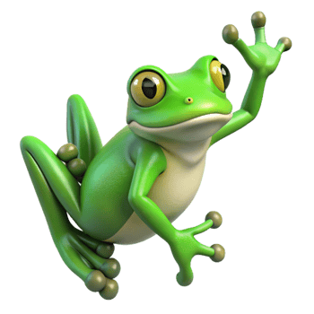 unparalleled futuristic Frog, tree frog, green, clinging, with Transparent Background artisan png