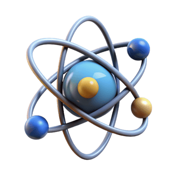 distinguished contemporary Professional render, hyper-specific, isolated cutout of a single, atom with Transparent Background top-tier png