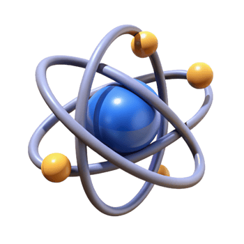 wonderful coveted Professional render, hyper-specific, isolated cutout of a single, atom with Transparent Background png