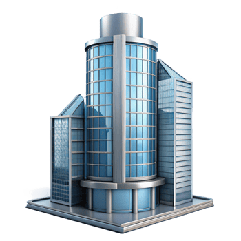 fascinating contemporary Modern skyscraper, glass and steel, architectural detail with Transparent Background gallery standard png