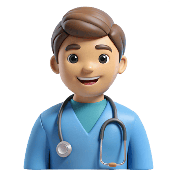vibrant playful impressionist Doctor in scrubs with stethoscope with Transparent Background gallery standard png