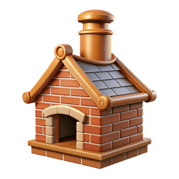 spectacular exemplary Tudor chimney, brick, ornate detail with Transparent Background png