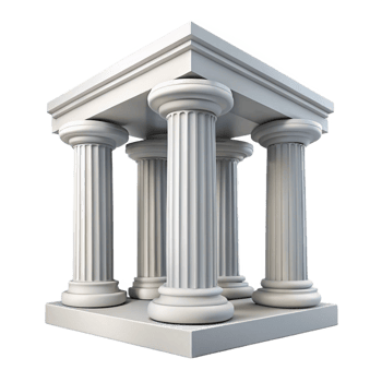 hypnotic joyful coastal Georgian columns, white, classical architecture with Transparent Background luxury png