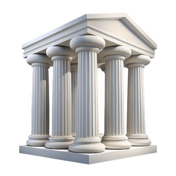 gorgeous peaceful victorian Georgian columns, white, classical architecture with Transparent Background premium png