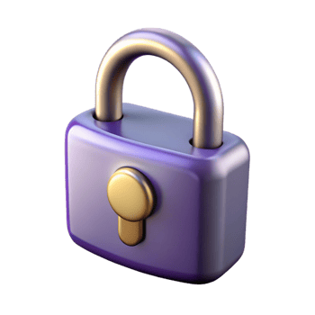 serene romantic art deco Single padlock, closed, isolated cutout, ultra-detailed, professional render, concept art style with Transparent Background artisan png