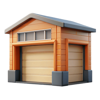 tranquil dazzling Garage door, sectional, residential architecture with Transparent Background masterfully captured png